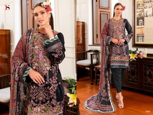 DEEPSY SUITS FIRDOUS QUEEN'S COURT - 7 6045 Price - CHIFFON DUP - 600, COTTON DUP - 649