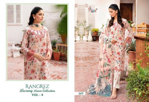 SHREE FAB RANGREZ LUXURY LAWN COLLECTION VOL-04 3471 Price - CHIFFON DUP - 680, COTTON DUP - 730