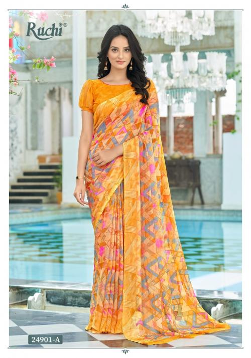 Ruchi Saree Star Chiffon 122nd Edition 24901 to 24906 Colors Series