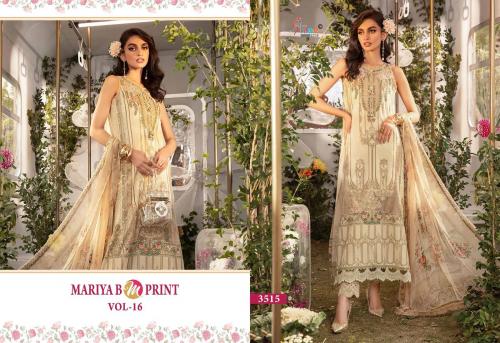 SHREE FAB MARIA B M PRINTS VOL-16 3515 Price - CHIFFON DUP - 725, COTTON DUP - 775