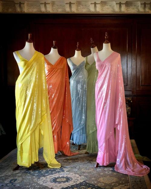 Party Wear Designer Saree 5 Star Sequence Colors Price - 5250