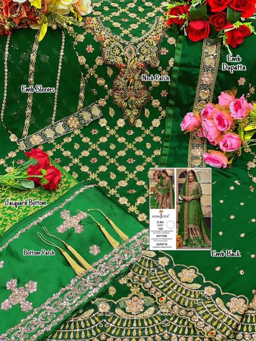 Asim Jofa Bridal Super Hit Green Color 56067 Price - 1799
