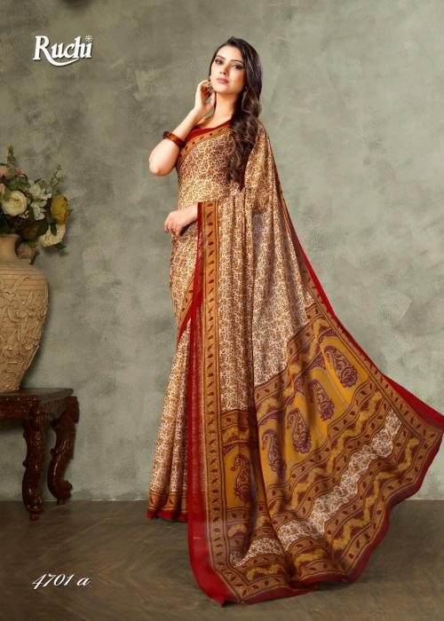 Ruchi Saree Super Kesar Chiffon 4701 A Price - 460