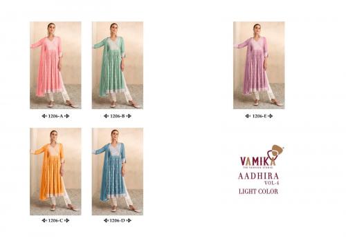 Vamika Fashion Aadhira Vol-4 Light 1206  Colors  Price - 7475