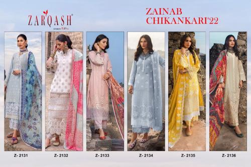 Zarqash Zainab Chikankari 22 Z-2131 to Z-2136 Price - 6840