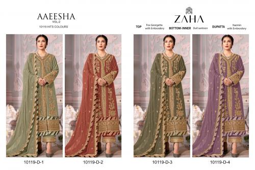 ZAHA AAEESHA VOL-2 10119-D-1 TO 10119-D-4 Price - 5596