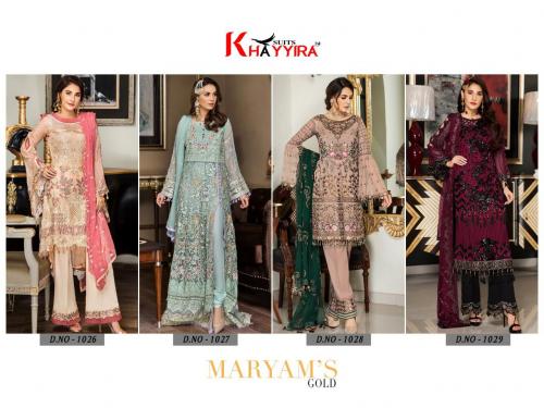 Khayyira Suits Maryam Gold 1026-1029 Price - 5196