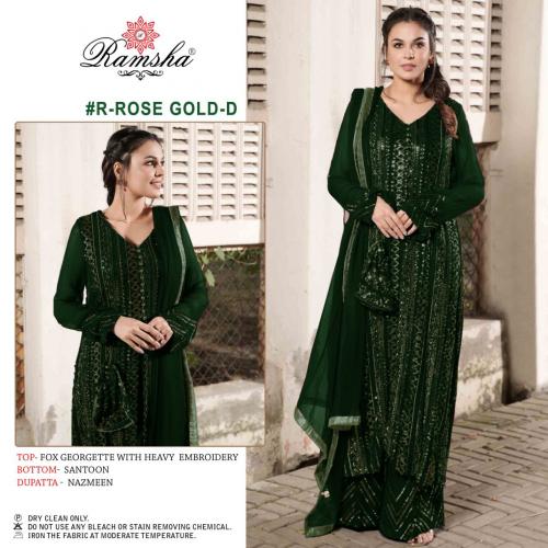 Ramsha Suit R-Rose Gold-D Price - 1300