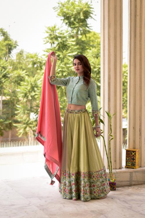 Non Catalog Diwali Special For Cotton Top & Skirt 1011 Price - 2350