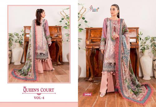 SHREE FAB QUEENS COURT VOL-4 3494 Price - SILVER DUP - 600, COTTON DUP - 649