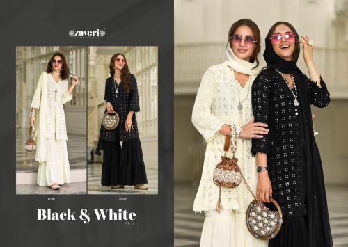 Zaveri Black And White 1235 Colors  Price - 3698