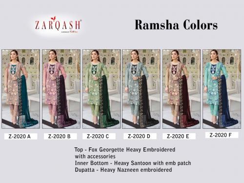 Zarqash Ramsha Z-2020 Colors  Price - 8100