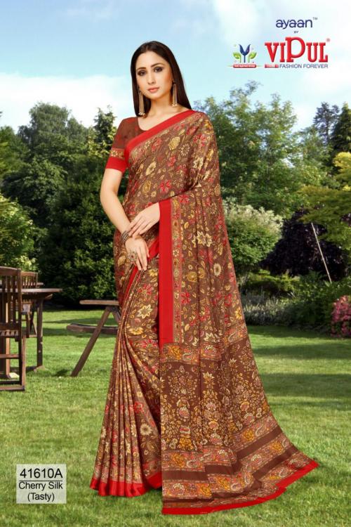 1222965853 Vipul Fashion Heritage Silk Palace 41610 A Printed Cherry Silk Casual Collection Festival Special Saree