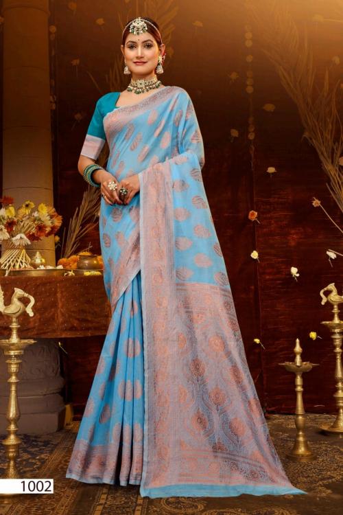 SAROJ SAREE ATLANTIC COTTON VOL-2 1002 Price - 395