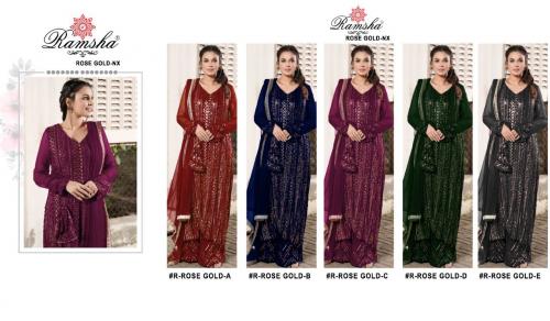 Ramsha Suit R-Rose Gold Colors Price - 6500
