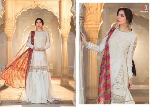 Shraddha Designer Maria B Lawn 3005 Price - Chiffon Dup-799, Cotton Dup-849