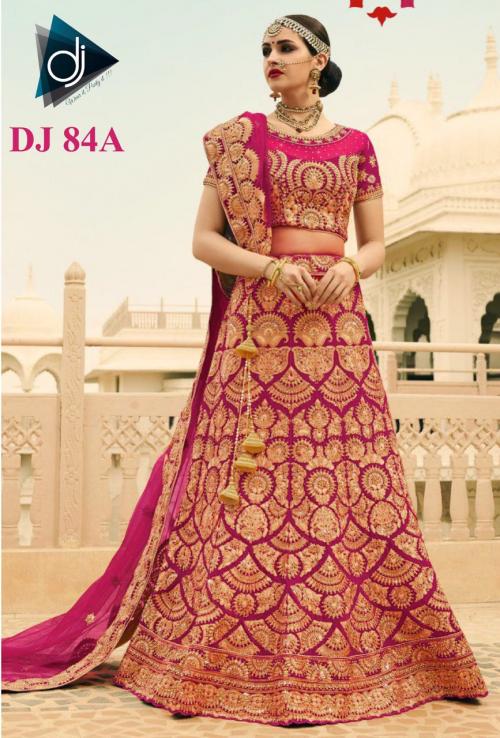 Pink Silk Party Wear Embroidered Bridal Lehenga