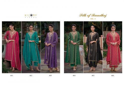 KILORY TRENDZ SILK OF BANDHEJ VOL-3 461 TO 466 Price - 7470