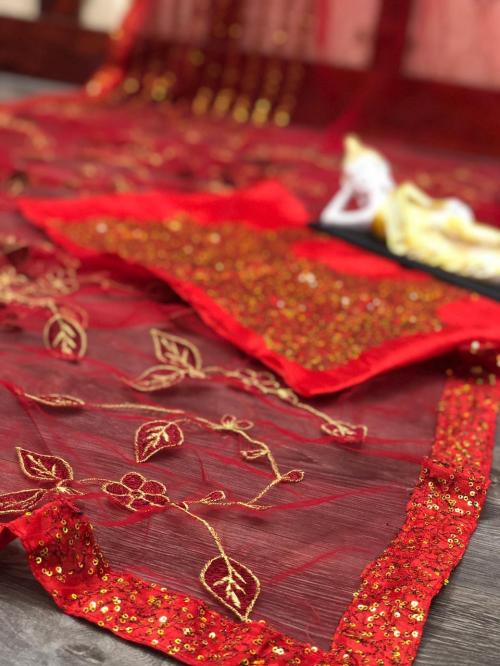 Party Wear Designer Red Saree LG-1244 Price - 1199