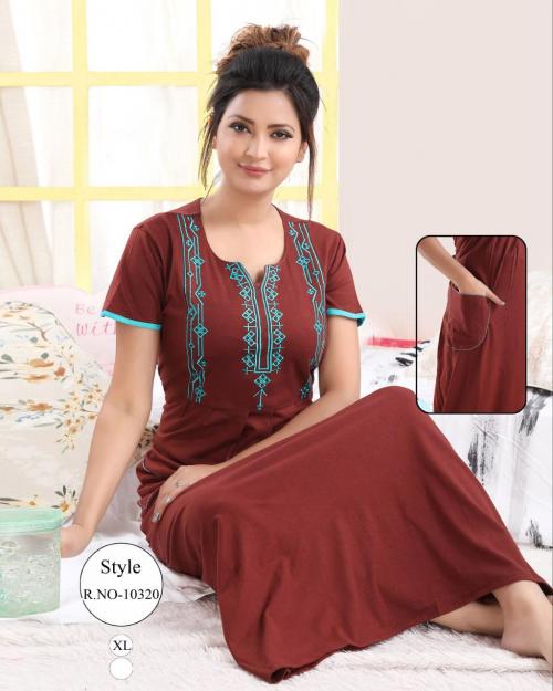 Kavyansika Nighty Plain Embroidery 10320 Price - 425