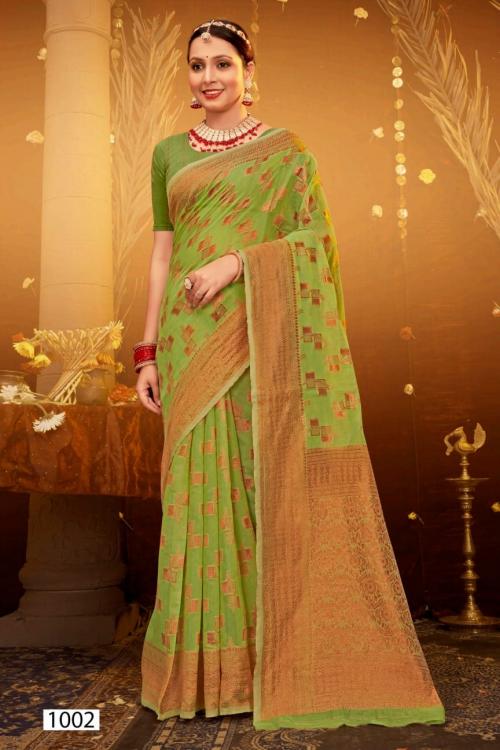 SAROJ SAREE ATLANTIC COTTON VOL-3 1002 Price - 395