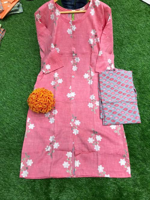 Non Catalog Jaipuri Cotton Kurtis With Pant	A Price - 550