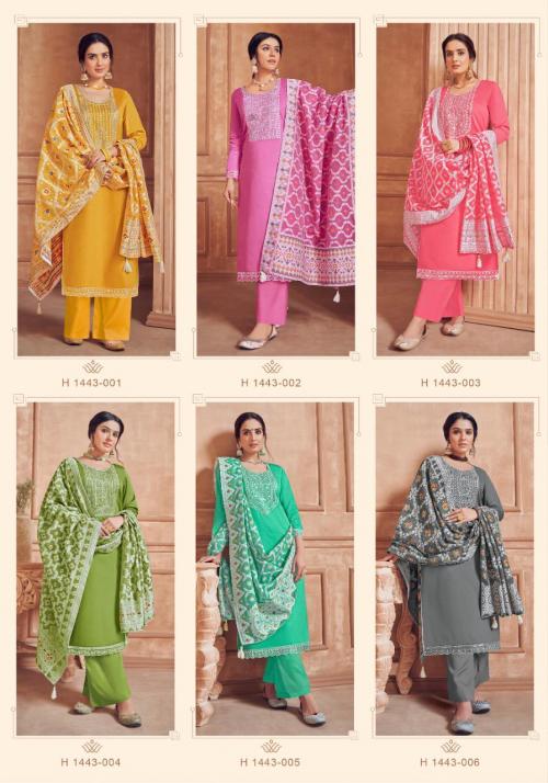 ALOK SUIT LAKHNAVI TOUCH-4 H-1443-001 TO H-1443-006 Price - 5550