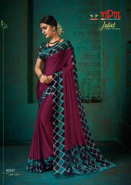 Vipul Saree Juliet Chiffon Diamond 42027 Price - 716
