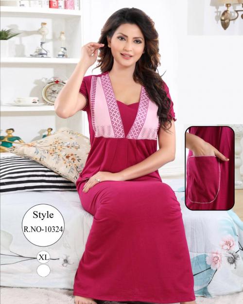 Kavyansika Nighty Plain Embroidery 10324 Price - 425