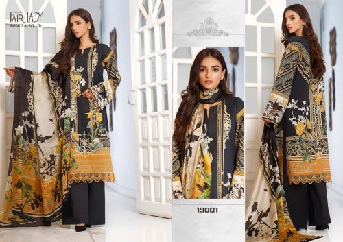 Fair Lady Baroque Luxury Lawn Collection 19001 Price - Chiffon Dup-649 , Cotton Dup-671	