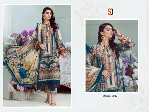 SHARADDHA DESIGNER BLISS VOL-03 3002 Price - Chiffon Dup - 600, Cotton Dup - 649