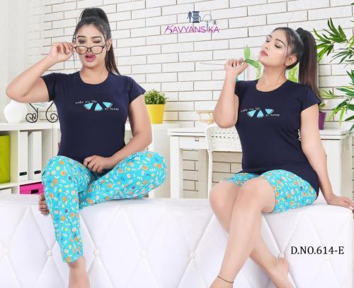 Kavyansika Triplet Nightsuit 614 E Price - M-540 L-555 XL-570 