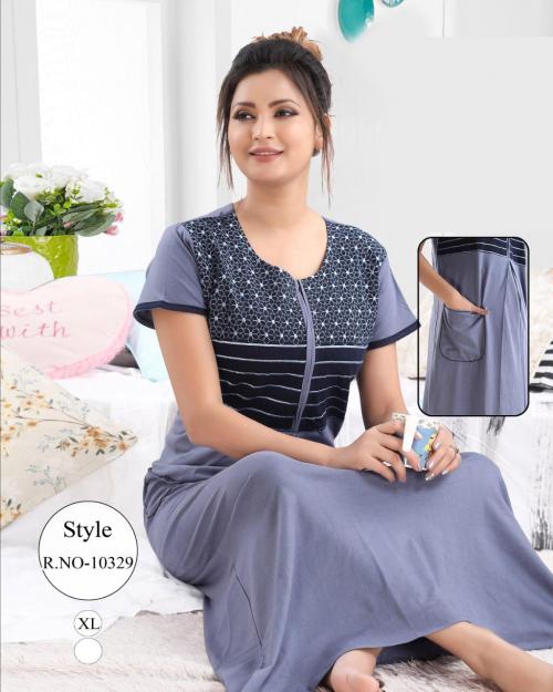 Kavyansika Nighty Plain Embroidery 10329 Price - 425