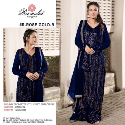Ramsha Suit R-Rose Gold-B Price - 1300