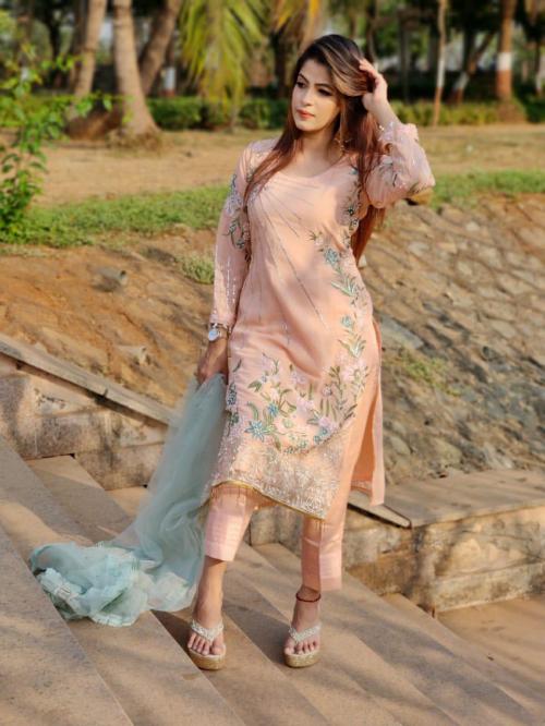 Rumaisa Fashion Anum 103 Peach Price - 1600