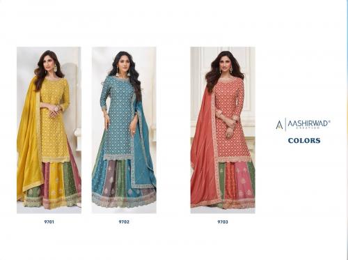 Aashirwad Creation Colors 9701-9703 Price - 7800
