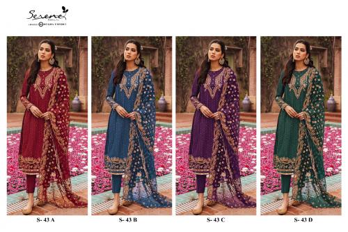 Serene Pakistani Suit S-43 Colors  Price - 4780