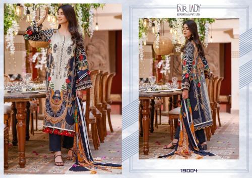 Fair Lady Baroque Luxury Lawn Collection 19004 Price - Chiffon Dup-649 , Cotton Dup-671	