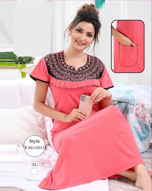 Kavyansika Nighty Plain Embroidery 10313 Price - 425