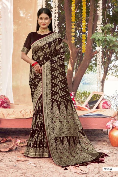 B Fine Saree Satin Vol-3 968 Colors 
