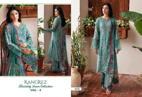 SHREE FAB RANGREZ LUXURY LAWN COLLECTION VOL-04 3476 Price - CHIFFON DUP - 680, COTTON DUP - 730