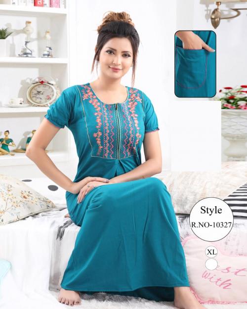 Kavyansika Nighty Plain Embroidery 10327 Price - 425