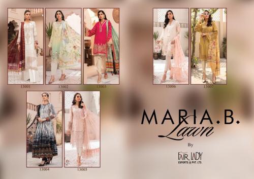 Fair Lady Maria B Lawn 13001-13007  Price - Chiffon Dup-5425 , Cotton Dup-5943	