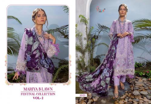 SHREE FAB MARIYA B LAWN FESTIVAL COLLECTION VOL-2 3523 Price - CHIFFON DUP - 1200, COTTON DUP - 1249