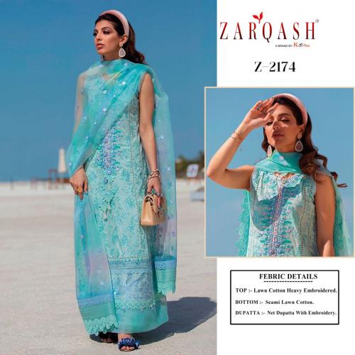 Zarqash Aziz Luxury Lawn Z-2174 Price - 1260