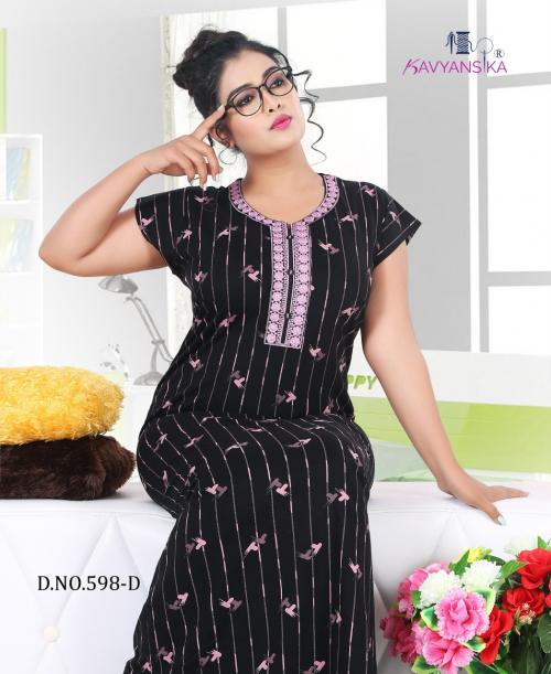 Kavyansika Hosiery Nighty 598 D Price - Xl-440, Xxl-460