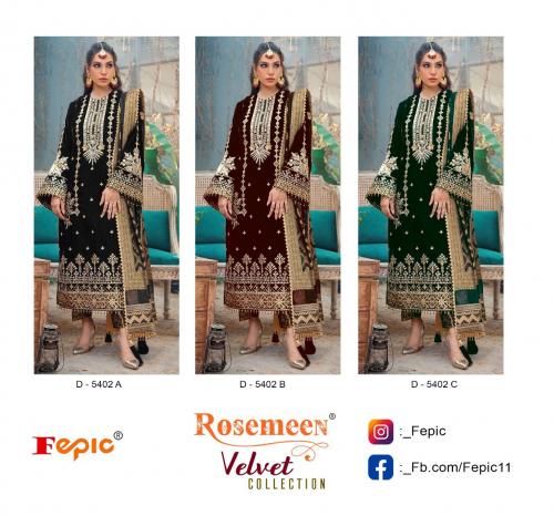 Fepic Rosemeen Velvet Collection 5402 Colors  Price - 4317
