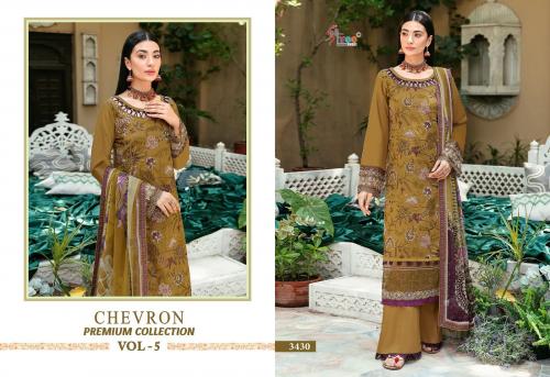 SHREE FAB CHEVRON PREMIUM COLLECTION VOL-05 3430 Price - CHIFFON DUP - 949, COTTON DUP - 1000