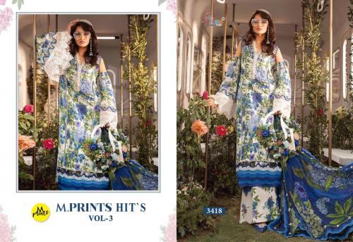 SHREE FAB M PRINTS HIT'S VOL-3 3418 Price - Chiffon Dup-725, Cotton Dup-775