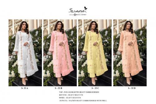 Serene Pakistani Suit S-33 Colors  Price - 4800